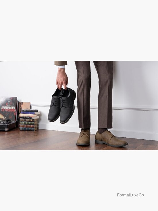 Men\'s Retro Brogue Oxford Dress Shoes Lace-Up Anti-Skid Formal Wedding Office main image 4